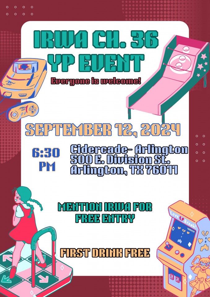 IRWA YP September Event - Cidercade